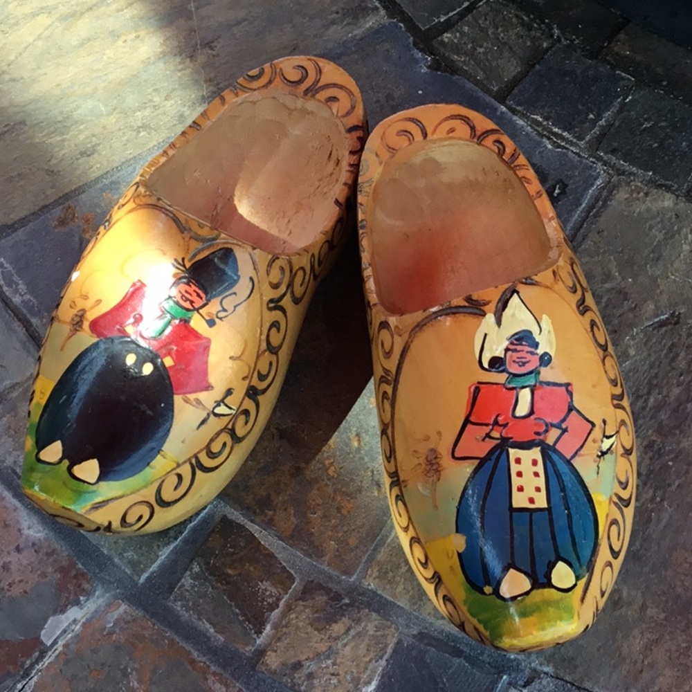Hand-Painted Wooden Clogs - Made in Holland